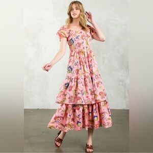 THML Pink Floral Dress Small